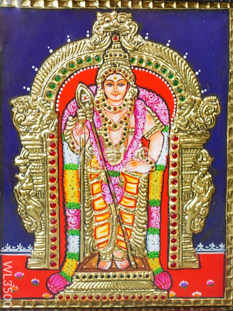 Tanjore painting Palani Murugan - Flat (Gold foil) - 10x8 inch - WL3500