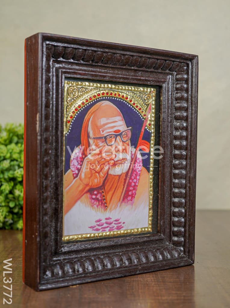 Tanjore Painting Periyava - Flat (Gold foil) - 8x6 inch - WL3772