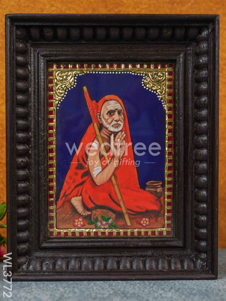 Tanjore Painting Periyava - Flat (Gold foil) - 8x6 inch - WL3772