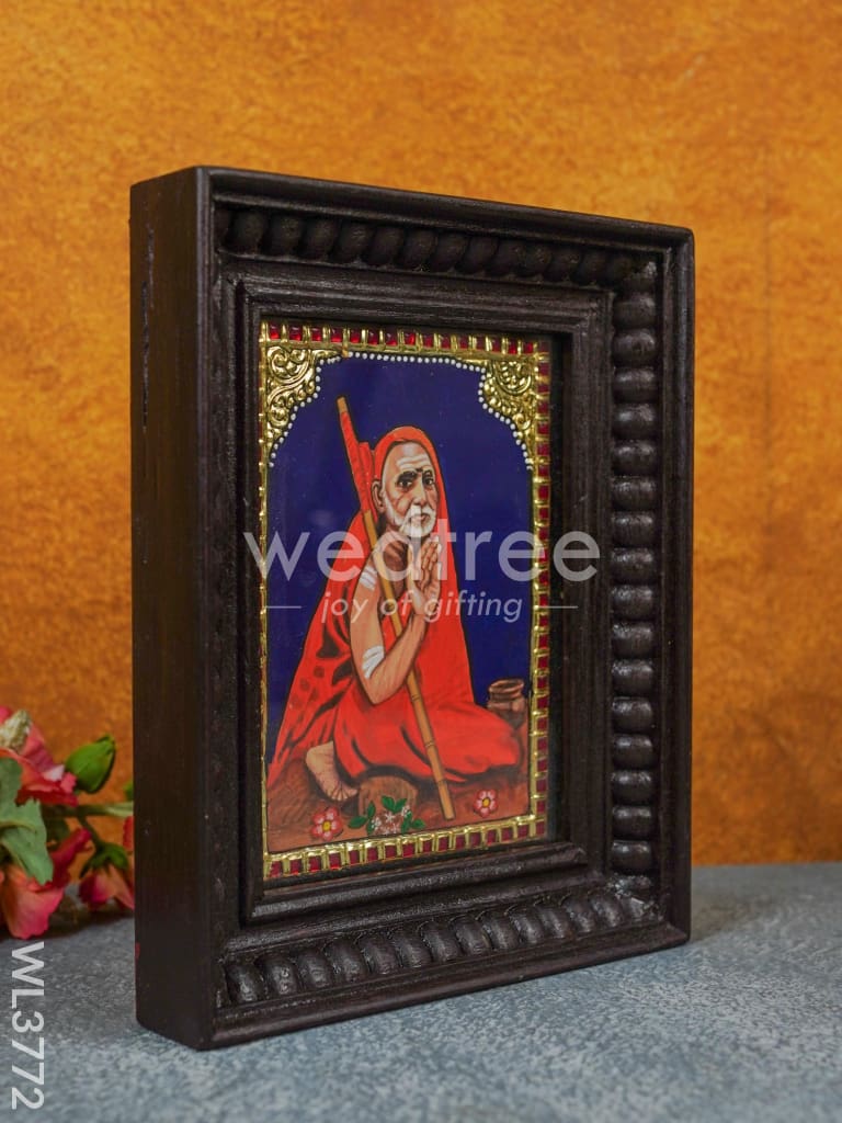 Tanjore Painting Periyava - Flat (Gold foil) - 8x6 inch - WL3772