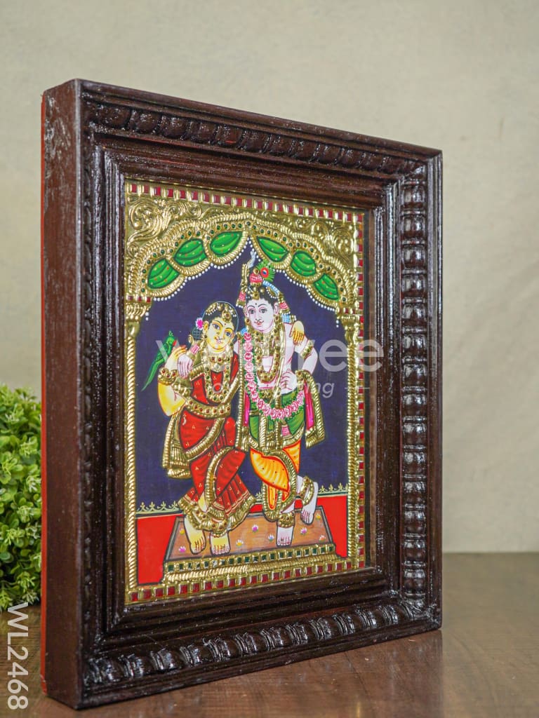 Tanjore Painting - Radha Krishna - Flat (Gold Foil) - 12x10 - WL2468