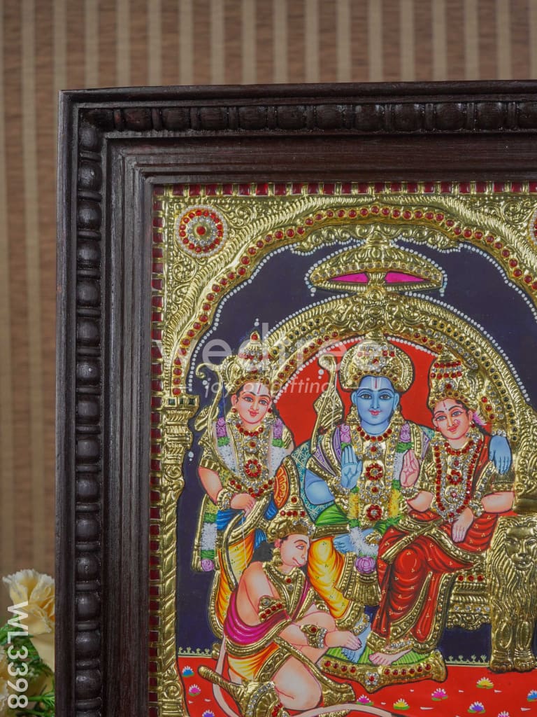 Tanjore Painting Ram Darbar (Semi embossed) - 15 x 12 inch - WL3398