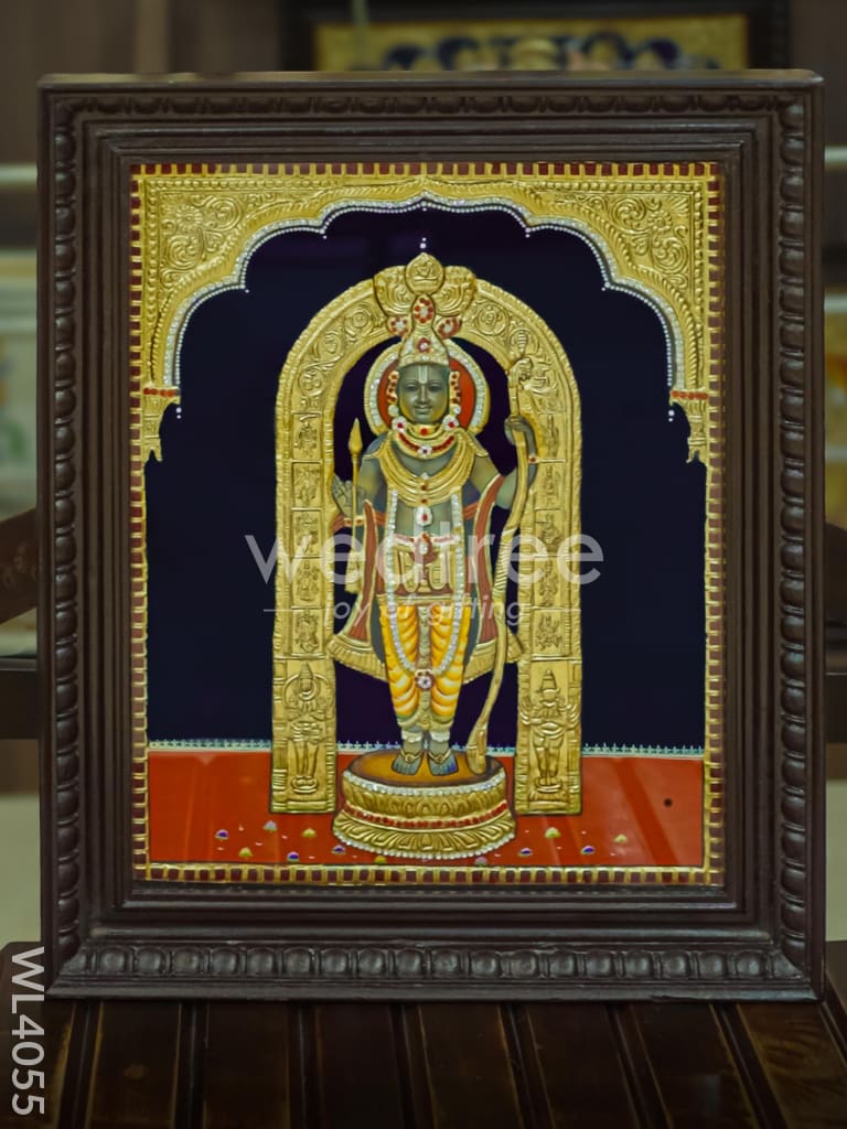 Tanjore Painting - Ram Lalla 20 x 16 inch - Semi Embossed - WL4055