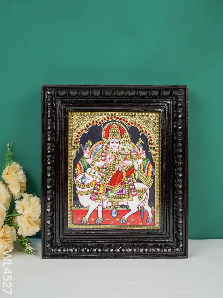 Tanjore Painting - Rishaba Vaghana - Flat (Gold foil) - 10 x 8 inch - WL4527