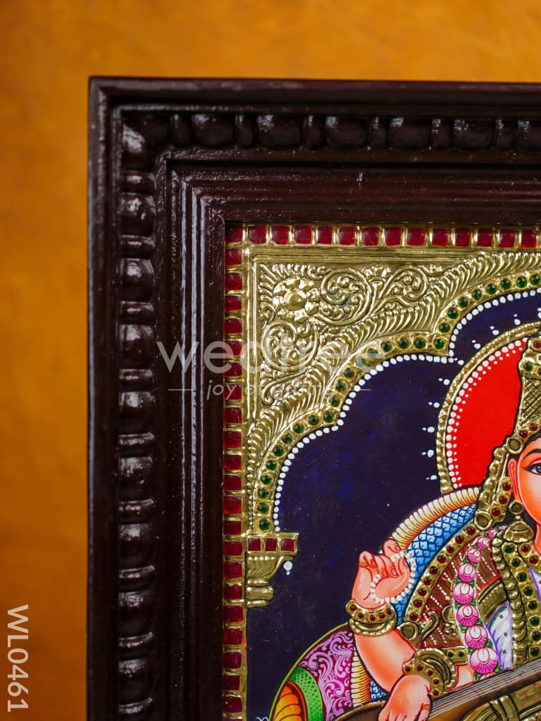 Tanjore Painting Saraswathi - Flat (Gold foil) - 15x12 inch - WL0461
