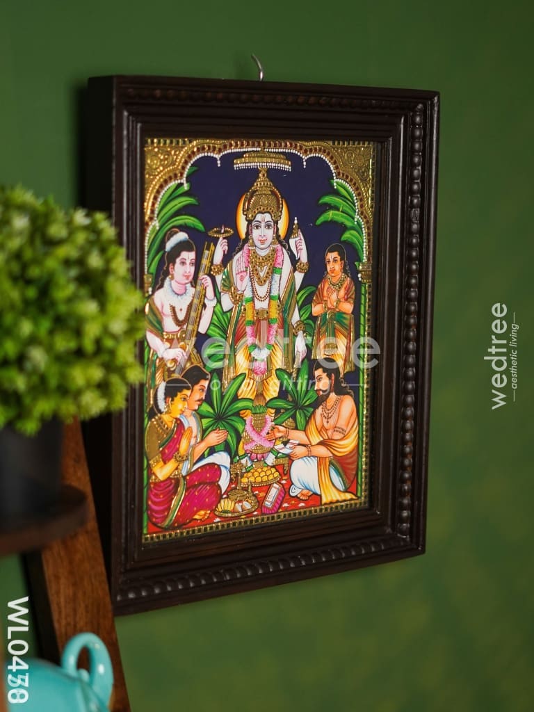 Tanjore Painting Satyanarayana Swamy - 15X12 inches - WL0458