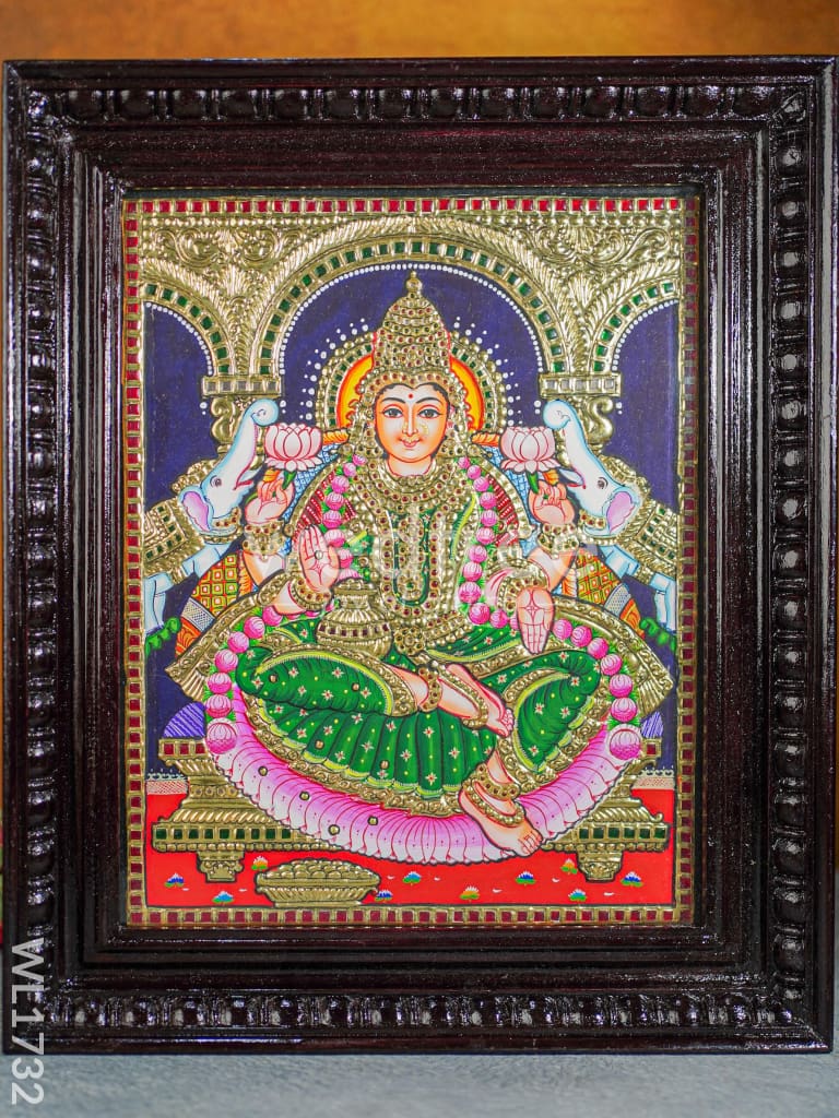 Tanjore Painting (Semi Embossed) Gajalakshmi 15x12 - WL1732