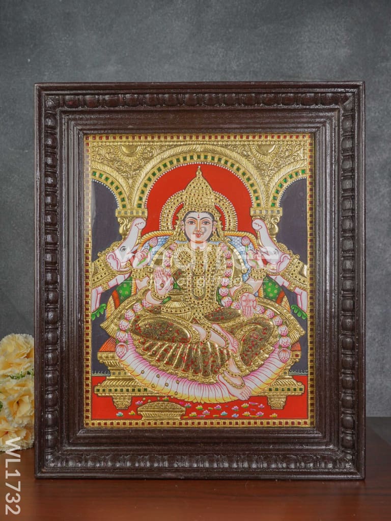 Tanjore Painting (Semi Embossed) Gajalakshmi 15x12 - WL1732