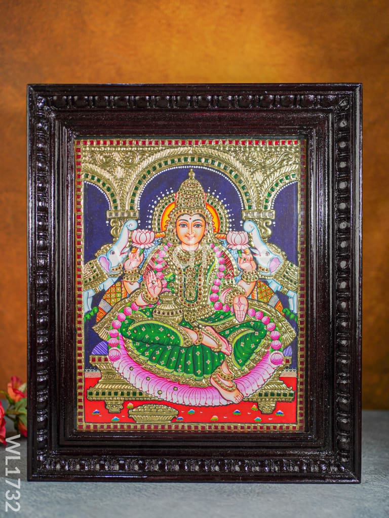 Tanjore Painting (Semi Embossed) Gajalakshmi 15x12 - WL1732