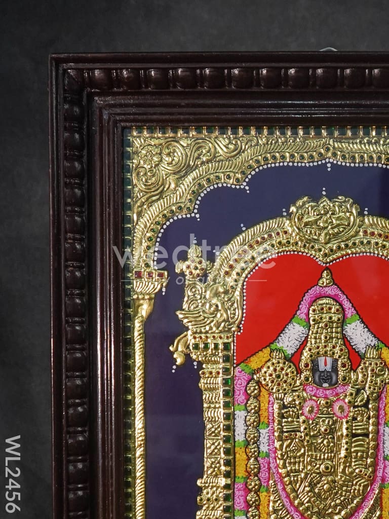 Tanjore Painting Tirupathi Balaji - Flat (Gold foil) - 18x14 inch - WL2456