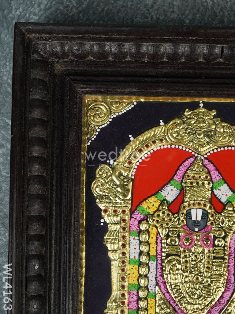 Tanjore Painting - Tirupathi Balaji - Flat (Gold Foil) - 10x8 inch - WL4163