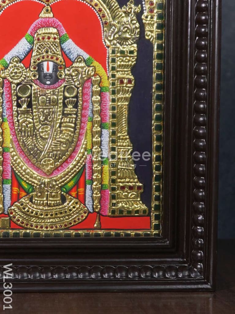 Tanjore Painting - Tirupathi Balaji - Flat (Gold Foil) - 12x10 inch - WL3001