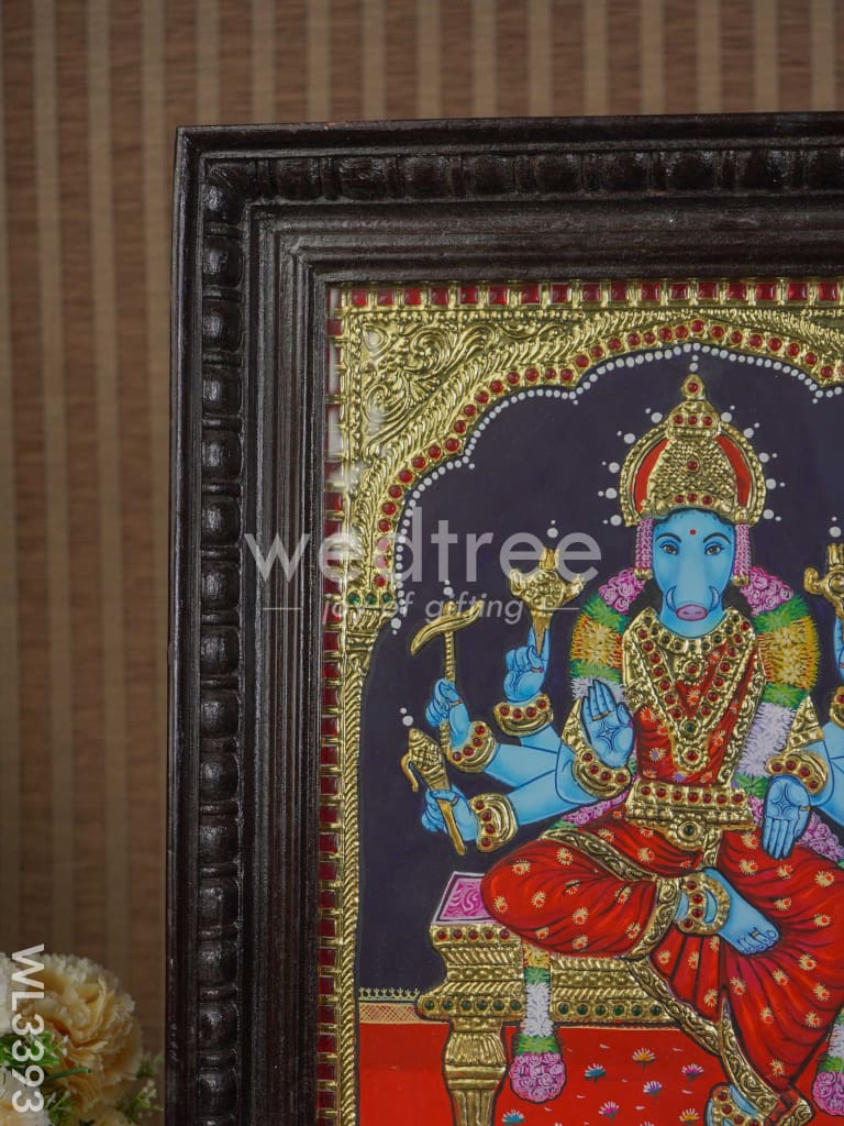Tanjore Painting - Varahi Amman - Flat (Gold Foil) - 15x12 inch - WL3393