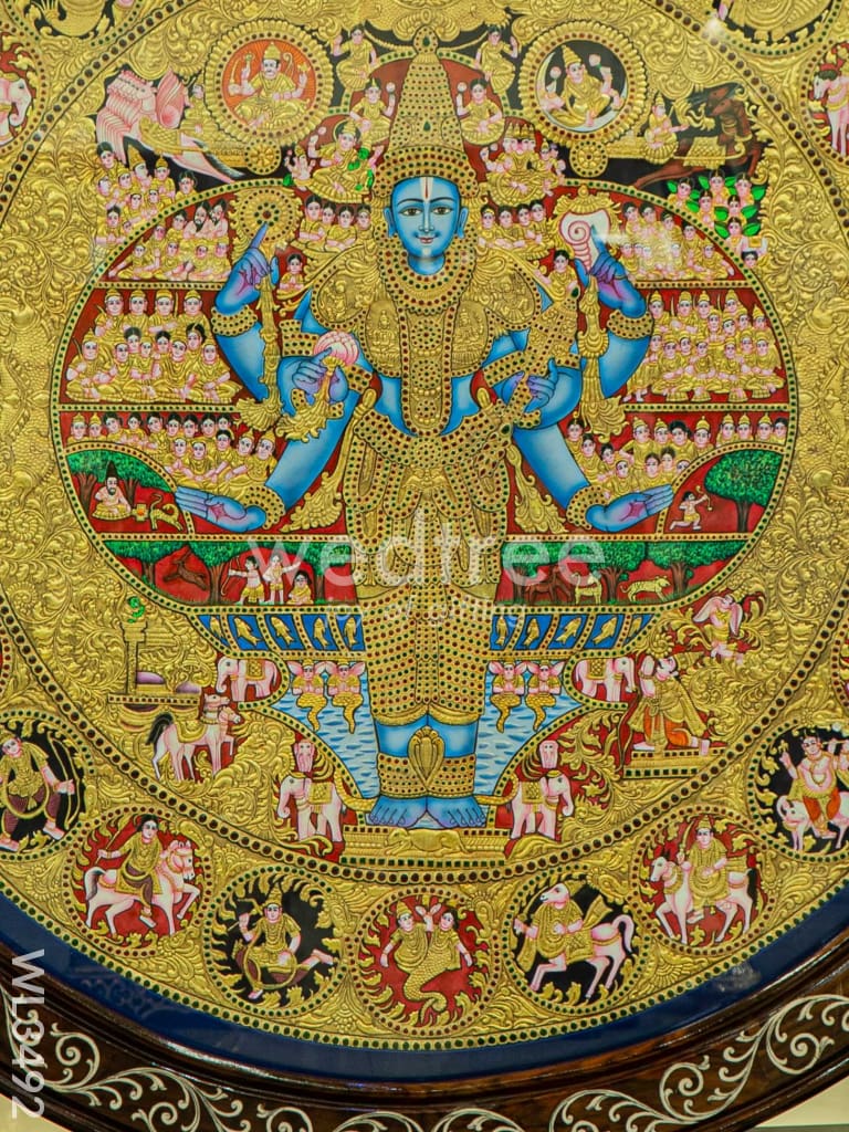 Tanjore Painting - Vishwaroopam Frame - Flat (Gold Foil) - 59 inch - WL3492