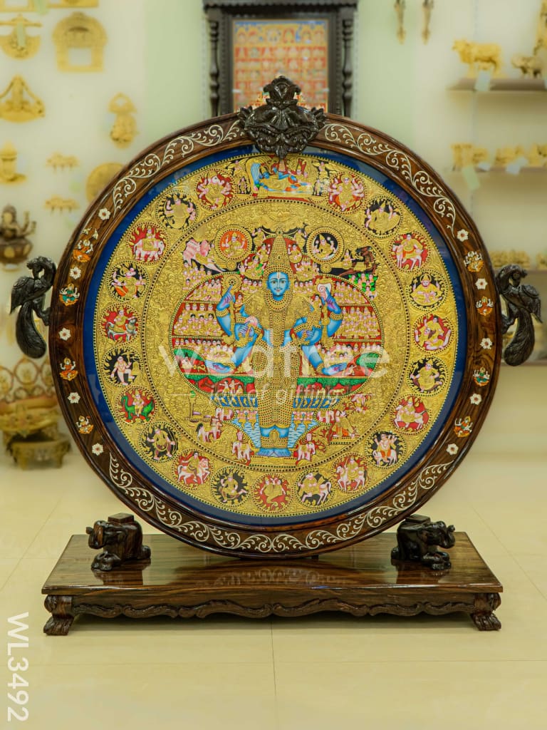 Tanjore Painting - Vishwaroopam Frame - Flat (Gold Foil) - 59 inch - WL3492