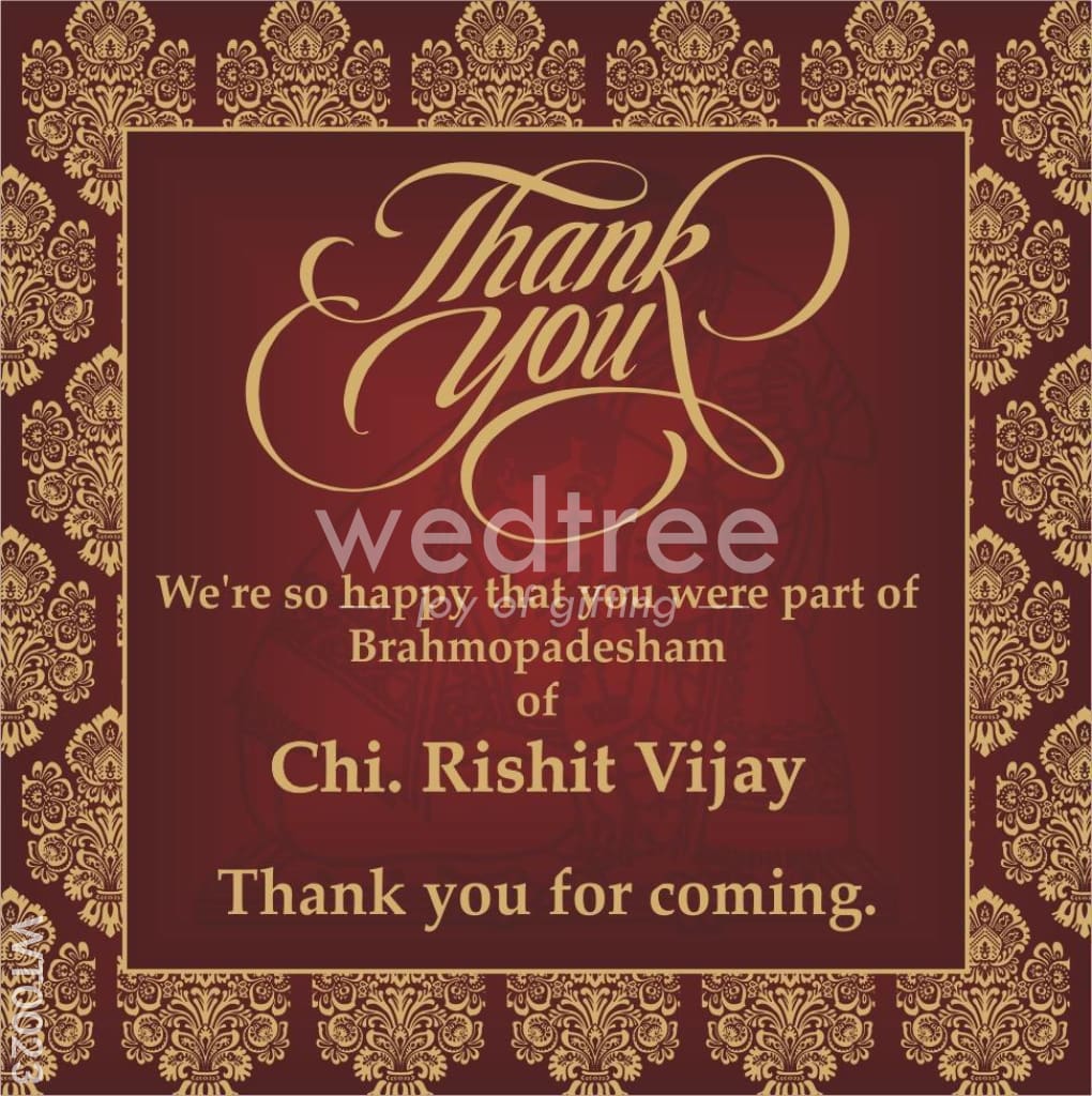 Thank You Card - Upanayanam 03