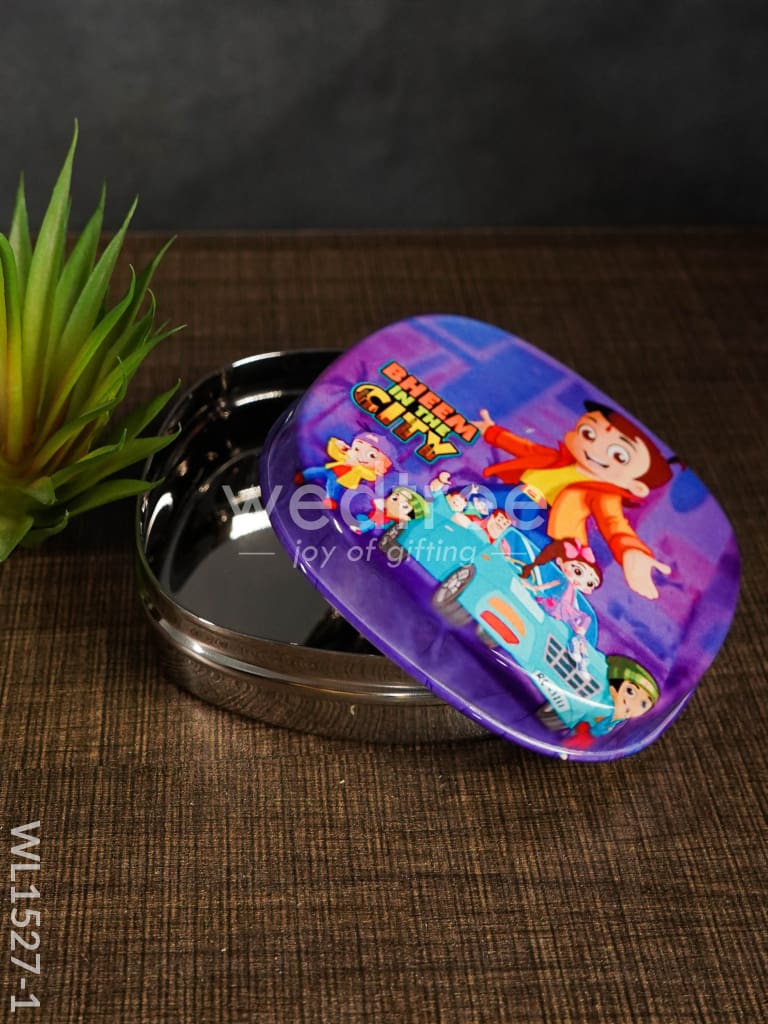 Tiffin Box with Cartoon Engraved - (4.5in X 1in) - WL1527