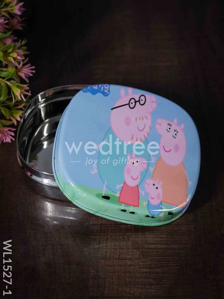 Tiffin Box with Cartoon Engraved - (4.5in X 1in) - WL1527