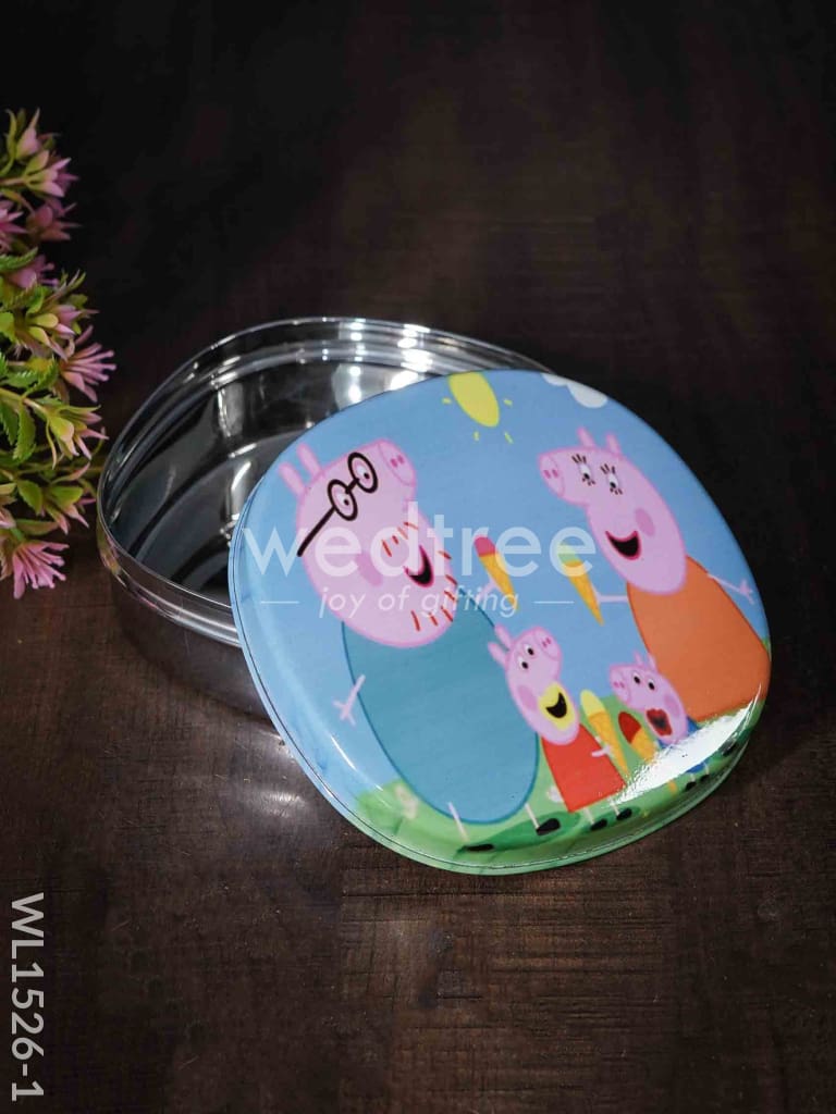 Tiffin Box with Cartoon Engraved - (5in X 1.5in) - WL1526