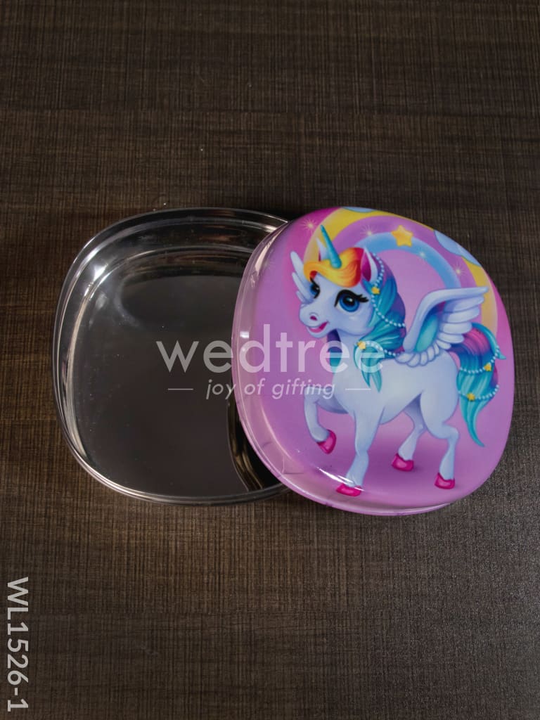 Tiffin Box with Cartoon Engraved - (5in X 1.5in) - WL1526