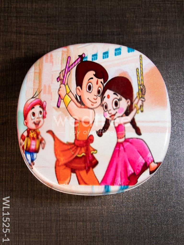 Tiffin Box with Cartoon Engraved - (6in X 2in) - WL1525