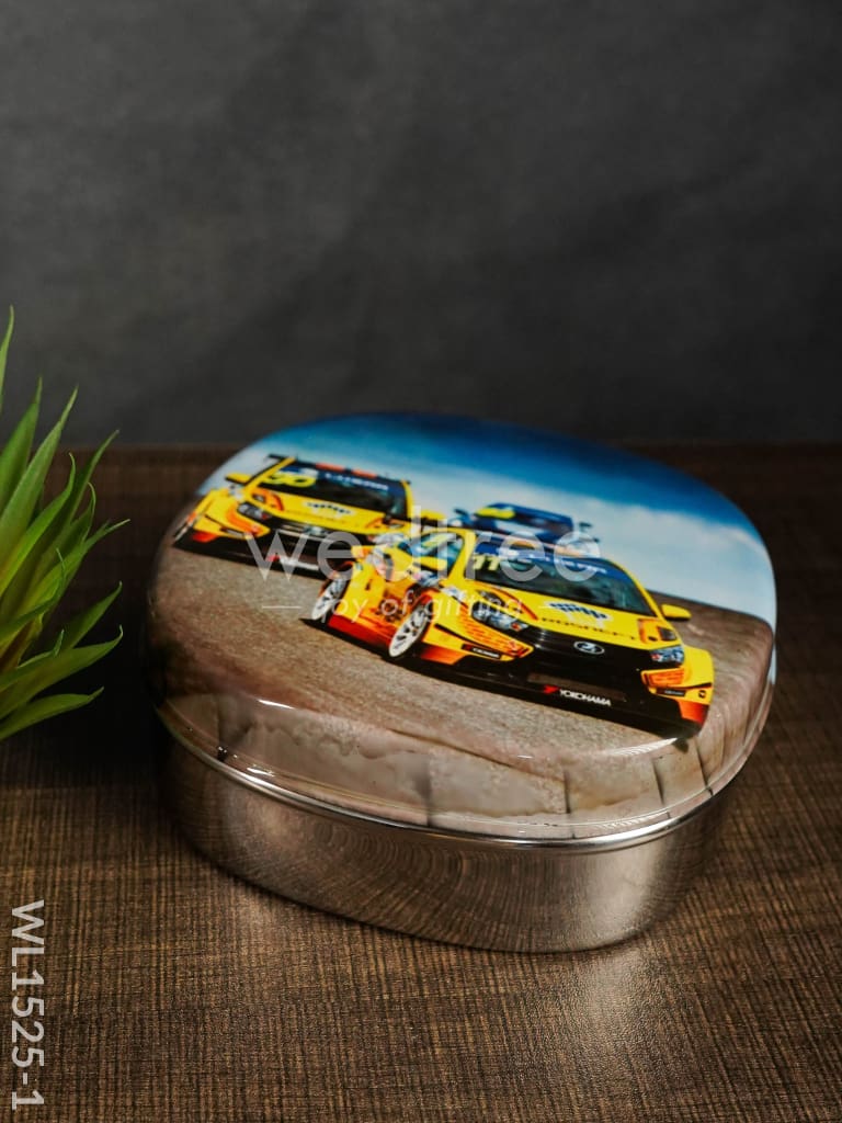 Tiffin Box with Cartoon Engraved - (6in X 2in) - WL1525