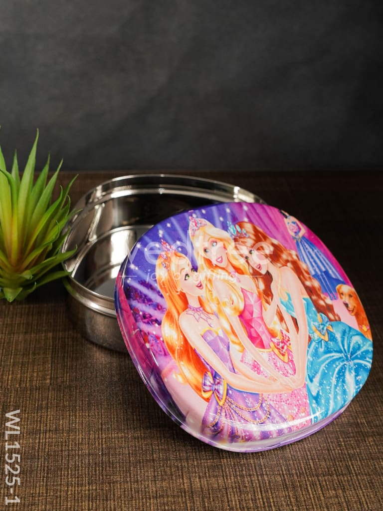 Tiffin Box with Cartoon Engraved - (6in X 2in) - WL1525