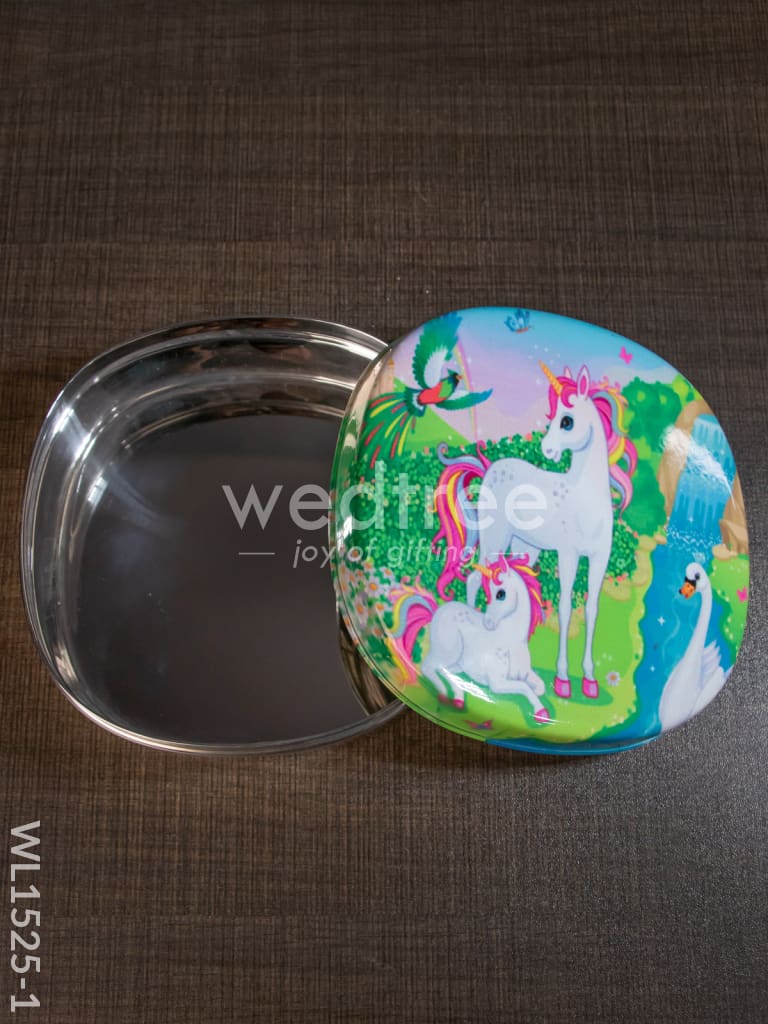 Tiffin Box with Cartoon Engraved - (6in X 2in) - WL1525
