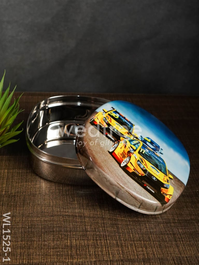 Tiffin Box with Cartoon Engraved - (6in X 2in) - WL1525