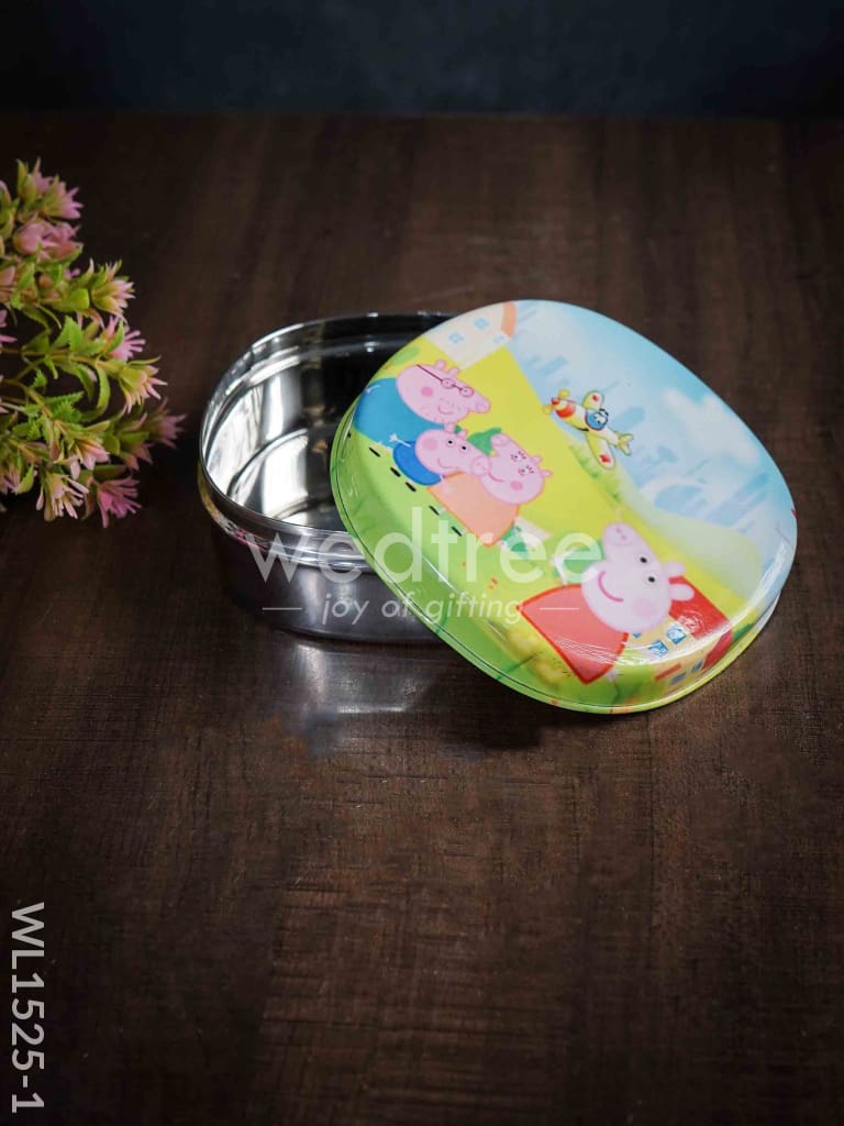 Tiffin Box with Cartoon Engraved - (6in X 2in) - WL1525