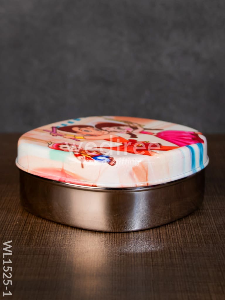 Tiffin Box with Cartoon Engraved - (6in X 2in) - WL1525