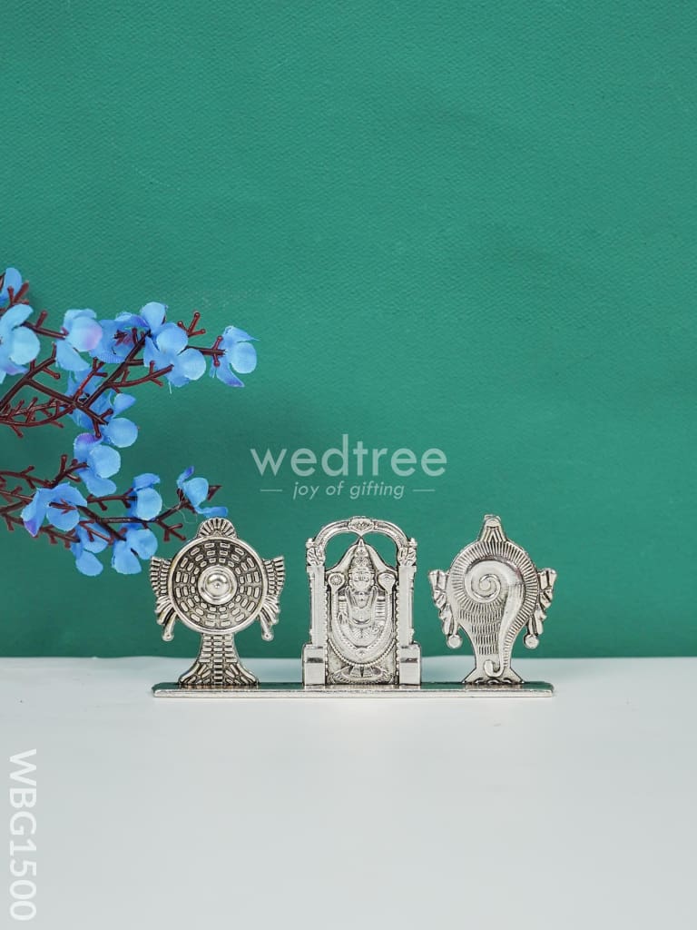 Tirupati Balaji Shank Chakra - Silver Antique - WBG1500
