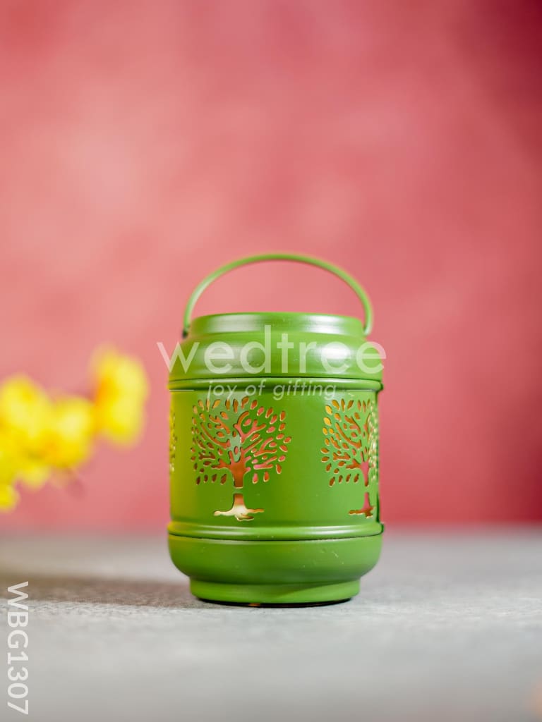 Tree Designed Cylindrical Votive with Handle - WBG1307