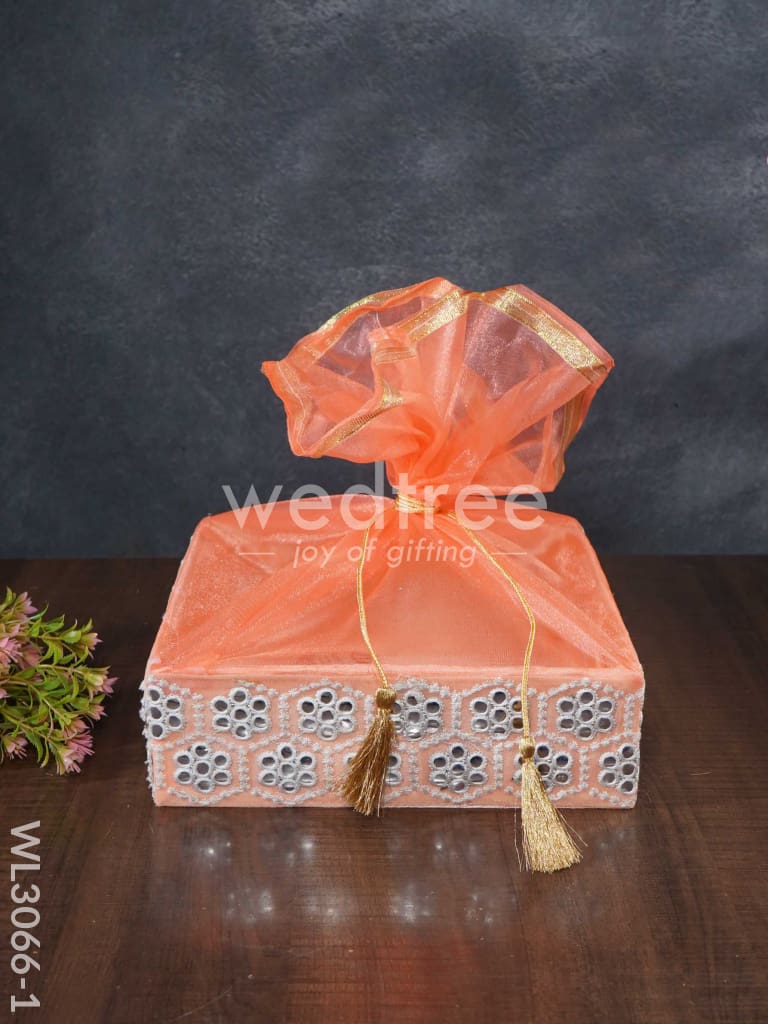Trousseau Baskets with Embroidery and Mirror Work - Set of 3 - WL3066
