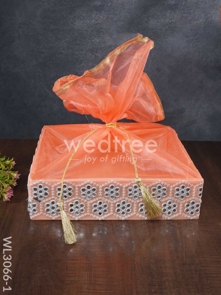 Trousseau Baskets with Embroidery and Mirror Work - Set of 3 - WL3066