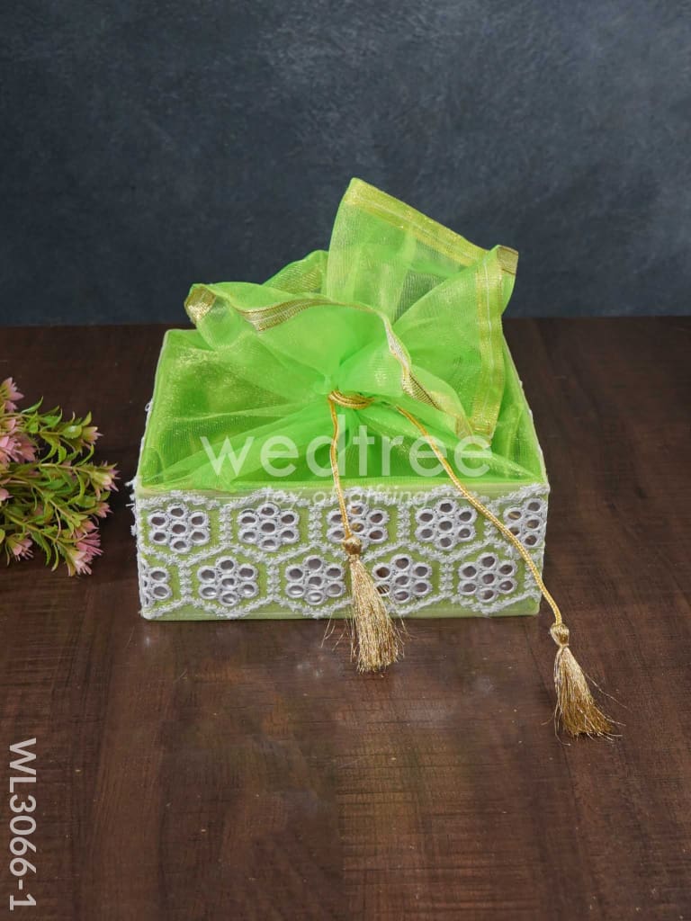 Trousseau Baskets with Embroidery and Mirror Work - Set of 3 - WL3066