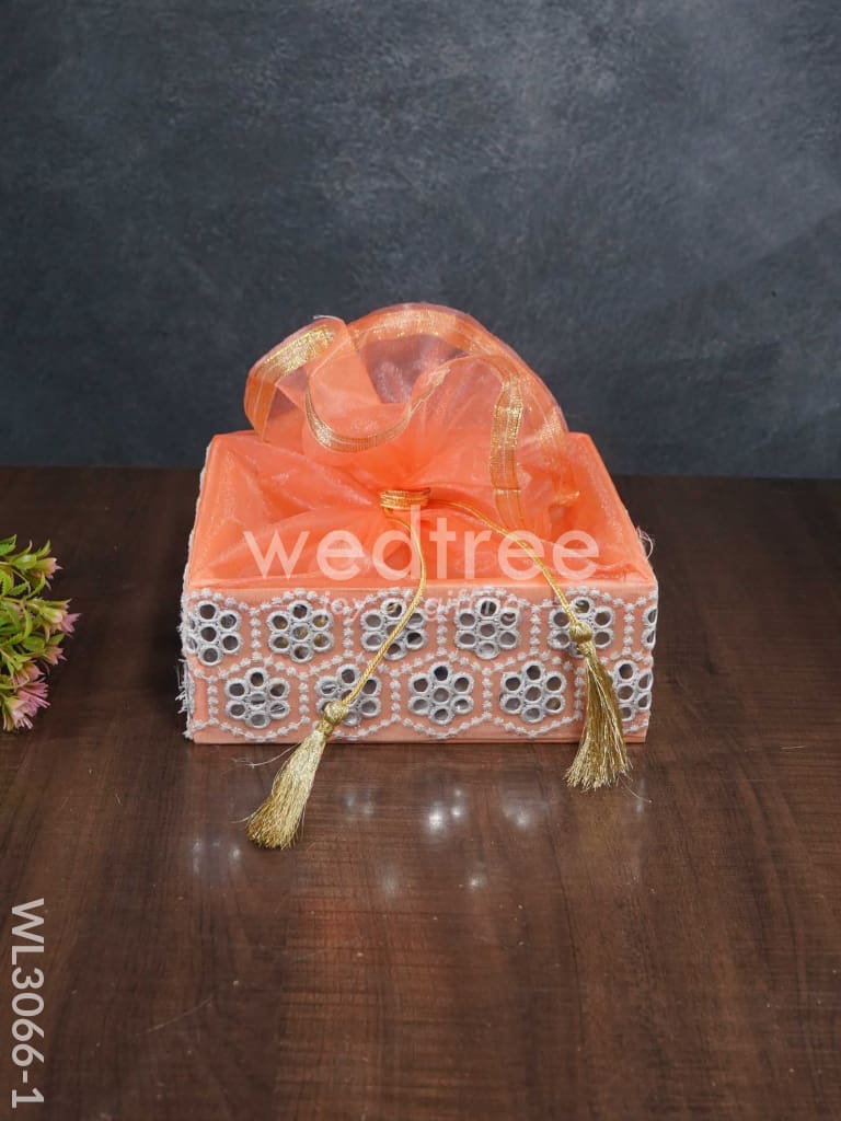 Trousseau Baskets with Embroidery and Mirror Work - Set of 3 - WL3066