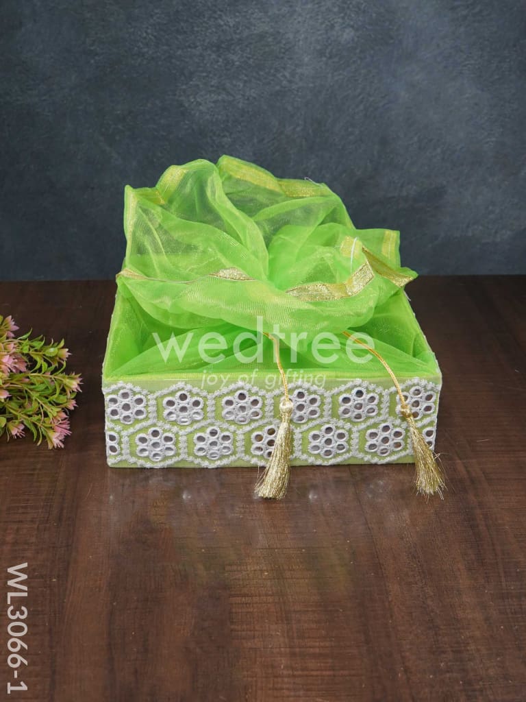 Trousseau Baskets with Embroidery and Mirror Work - Set of 3 - WL3066