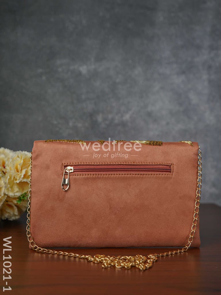 Velvet Designer Clutch with Magnetic Lock - WL1021-1