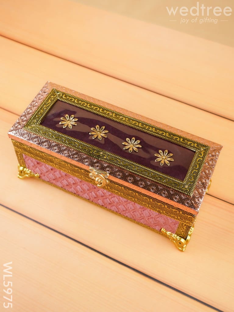 Velvet Dry Fruit Box with 3 Jar - WL5975
