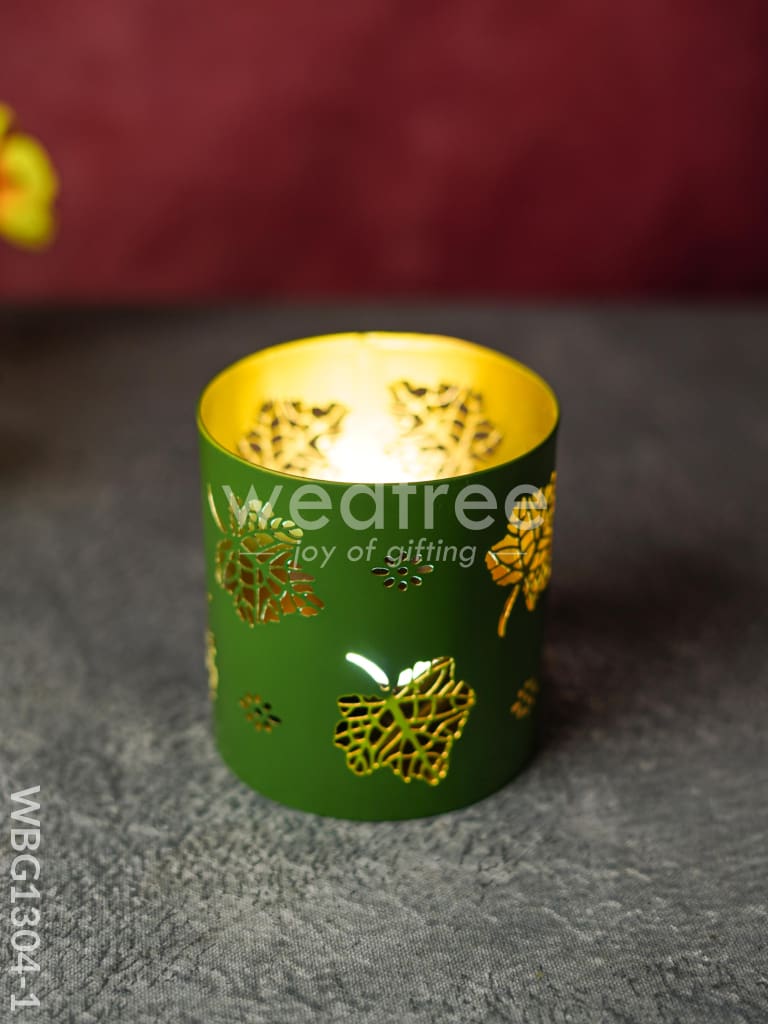 Votive with Leaf Design - WBG1304