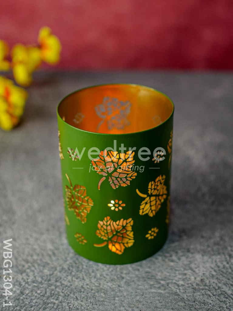Votive with Leaf Design - WBG1304