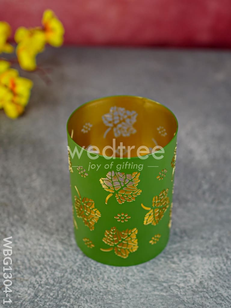 Votive with Leaf Design - WBG1304