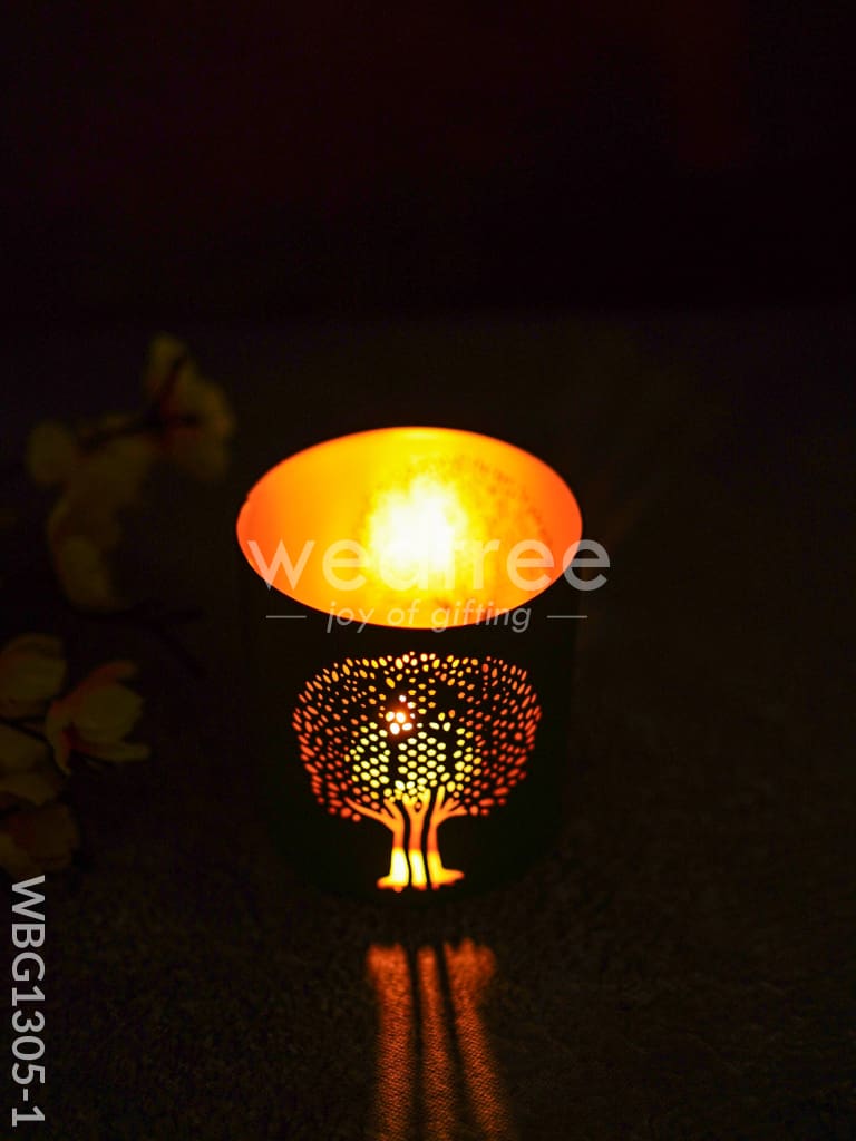 Votive with Tree Design - WBG1305