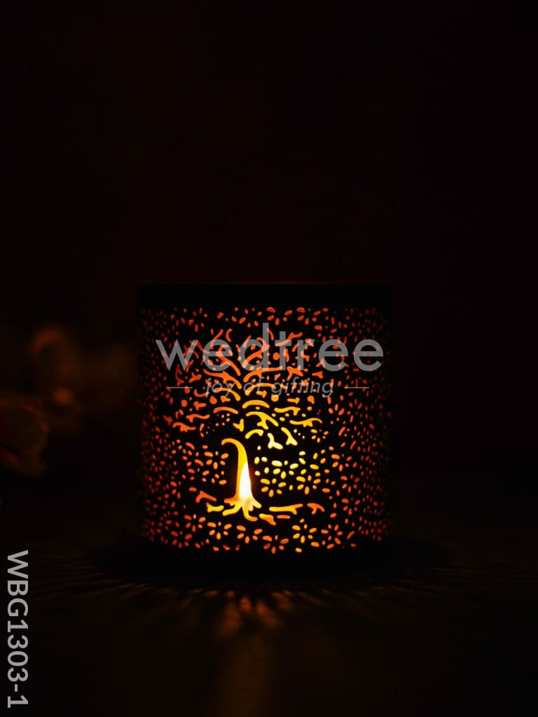 Votive with Tree Engraving - WBG1303