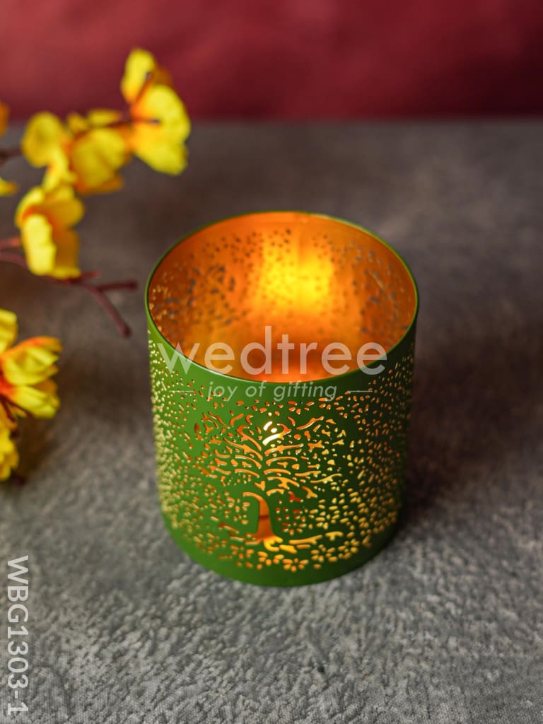 Votive with Tree Engraving - WBG1303