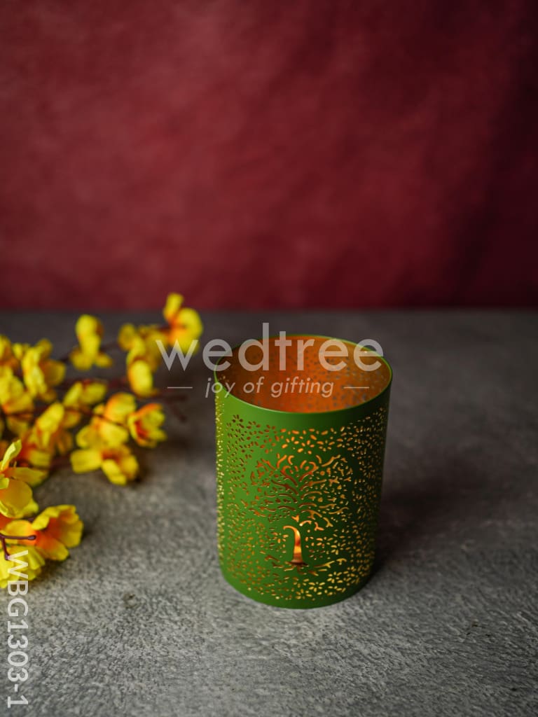 Votive with Tree Engraving - WBG1303