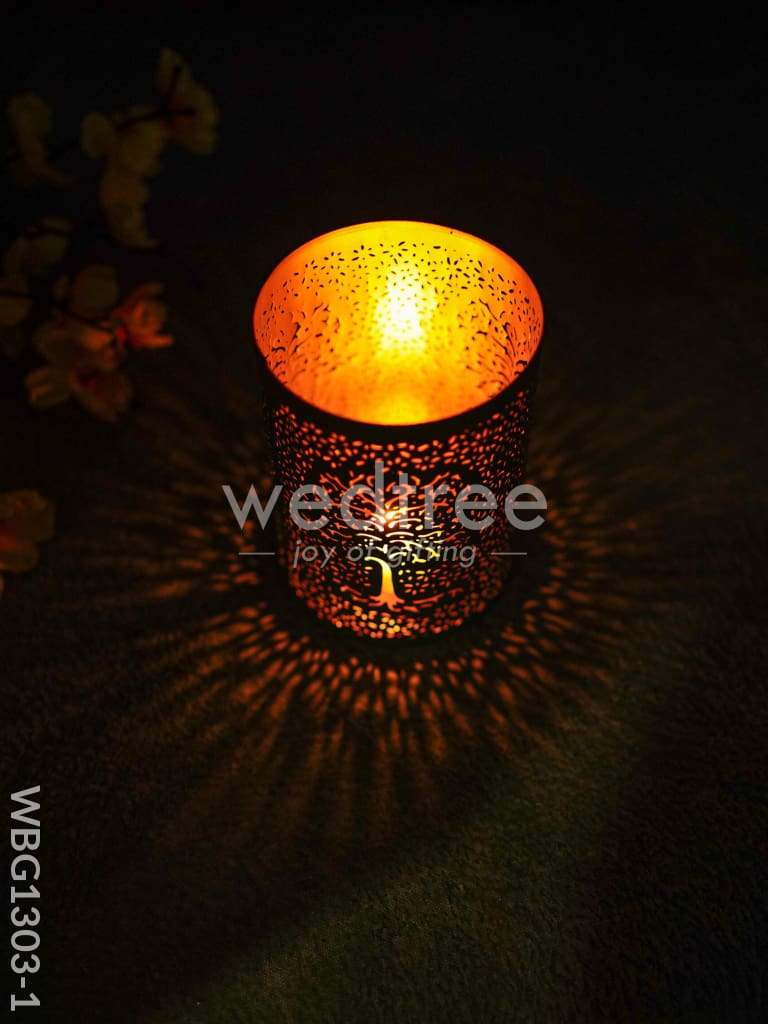 Votive with Tree Engraving - WBG1303