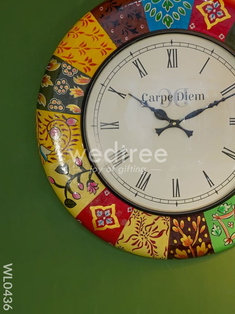 Wall Clock - Multicolour Hand Painted (18 inch) - WL0436