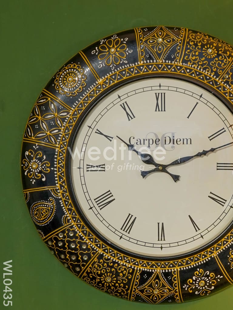 Wall clocks - Hand painted Floral Design (18 inch) - WL0435